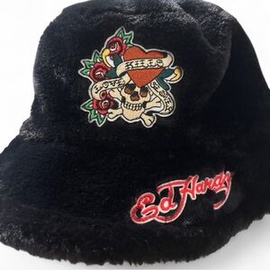 Ed Hardy Black bucket hat y2k tattoo grunge
